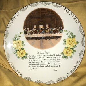 Vintage 1940s Enesco The Lord’s Prayer Last Supper Religious Collector’s Plate